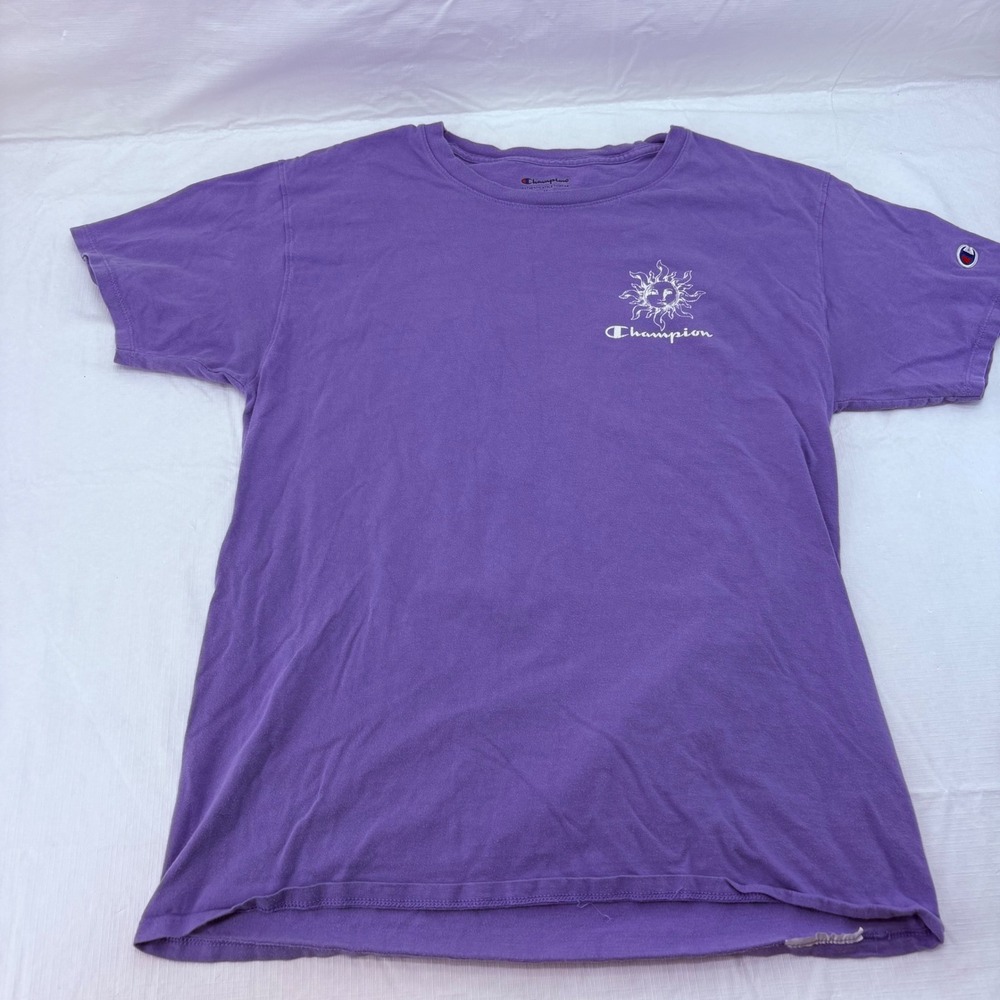 Champion Mens Purple Celestial Sun Graphic T-Shirt Size M Short Sleeve Cotton - Picture 1 of 6